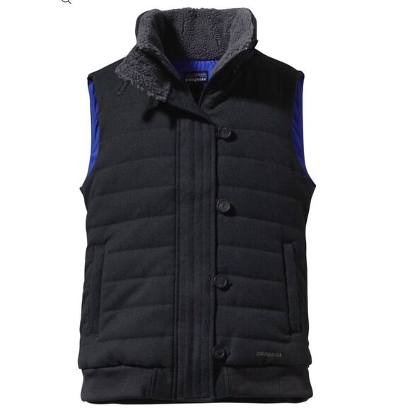 Patagonia Women’s Vagabunda Quilted Fleece Neck Puffer Vest Dark Gray S - Picture 1 of 15